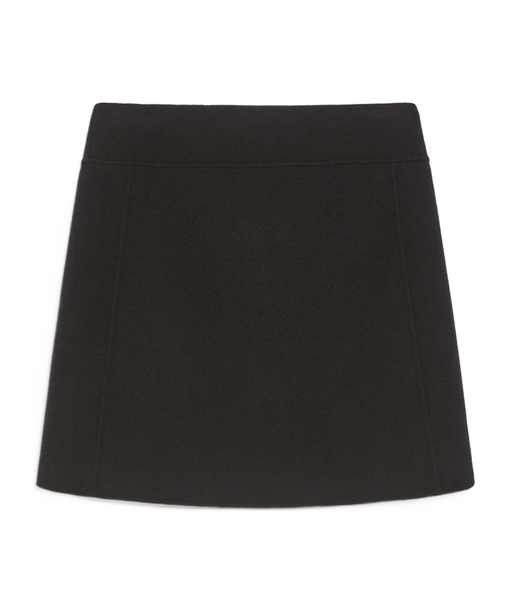 Max Mara Straight Wool Skirt In Black