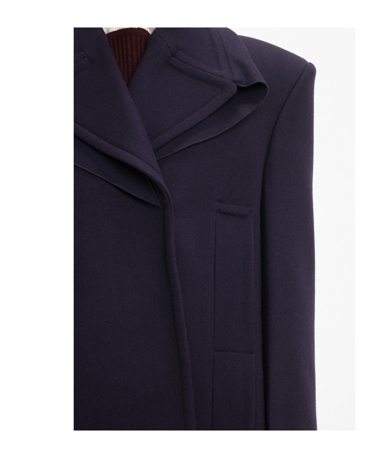 Shop Victoria Beckham Pointed-shoulder Peacoat In Black
