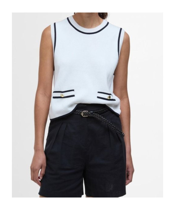 Barbour Amy Knitted Vest In White