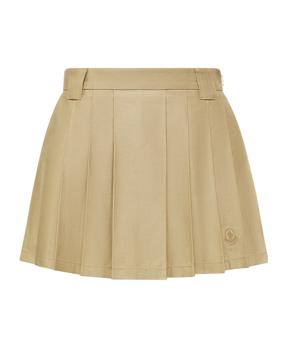 Moncler Pleated Cotton Blend Mini Skirt