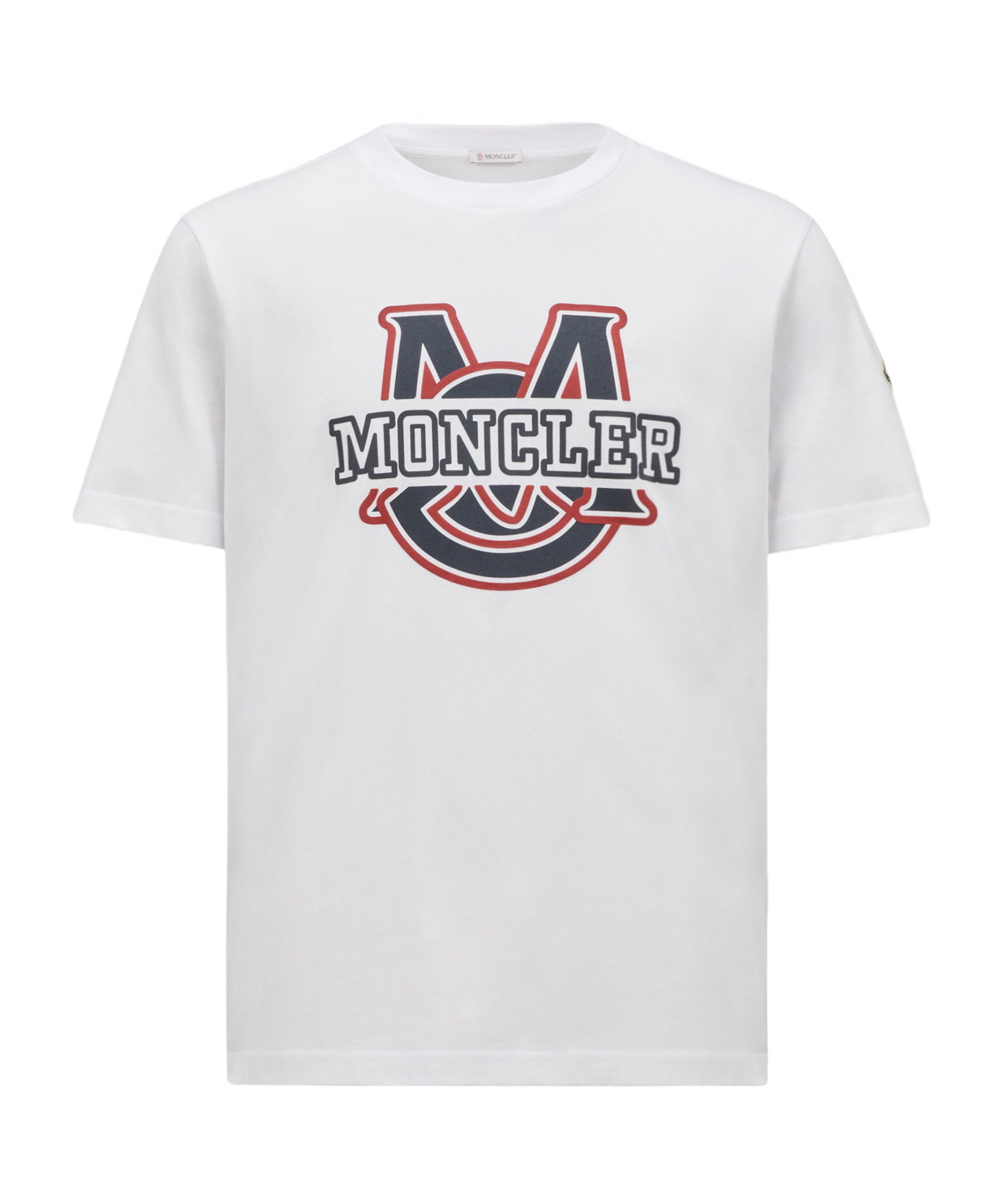 Moncler Logo Pattern Cotton T-shirt In White