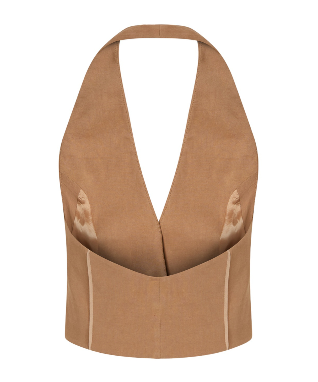 Pinko Open Back Short Vest In Brown