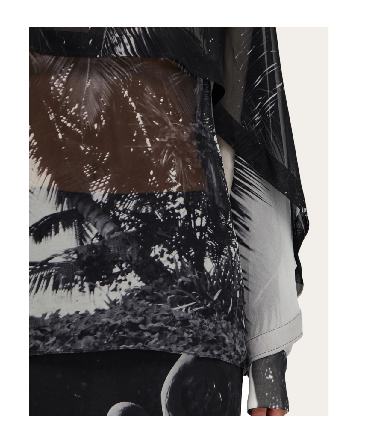 Ferragamo Georgette Shirt With Trinidad Print In Multi