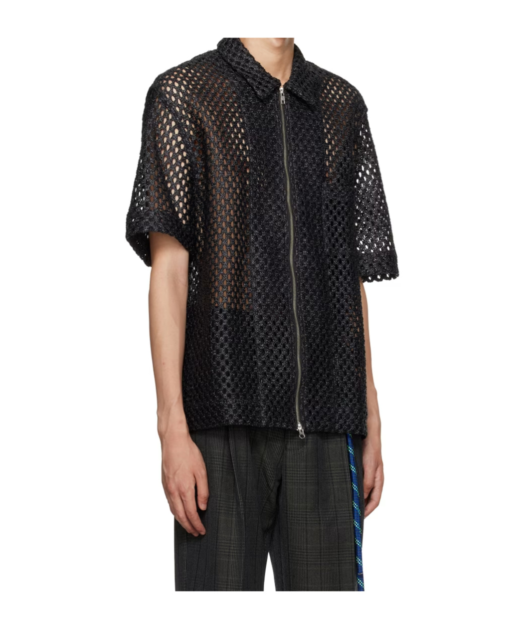 Shop Song For The Mute Perforated Zipped Shirt