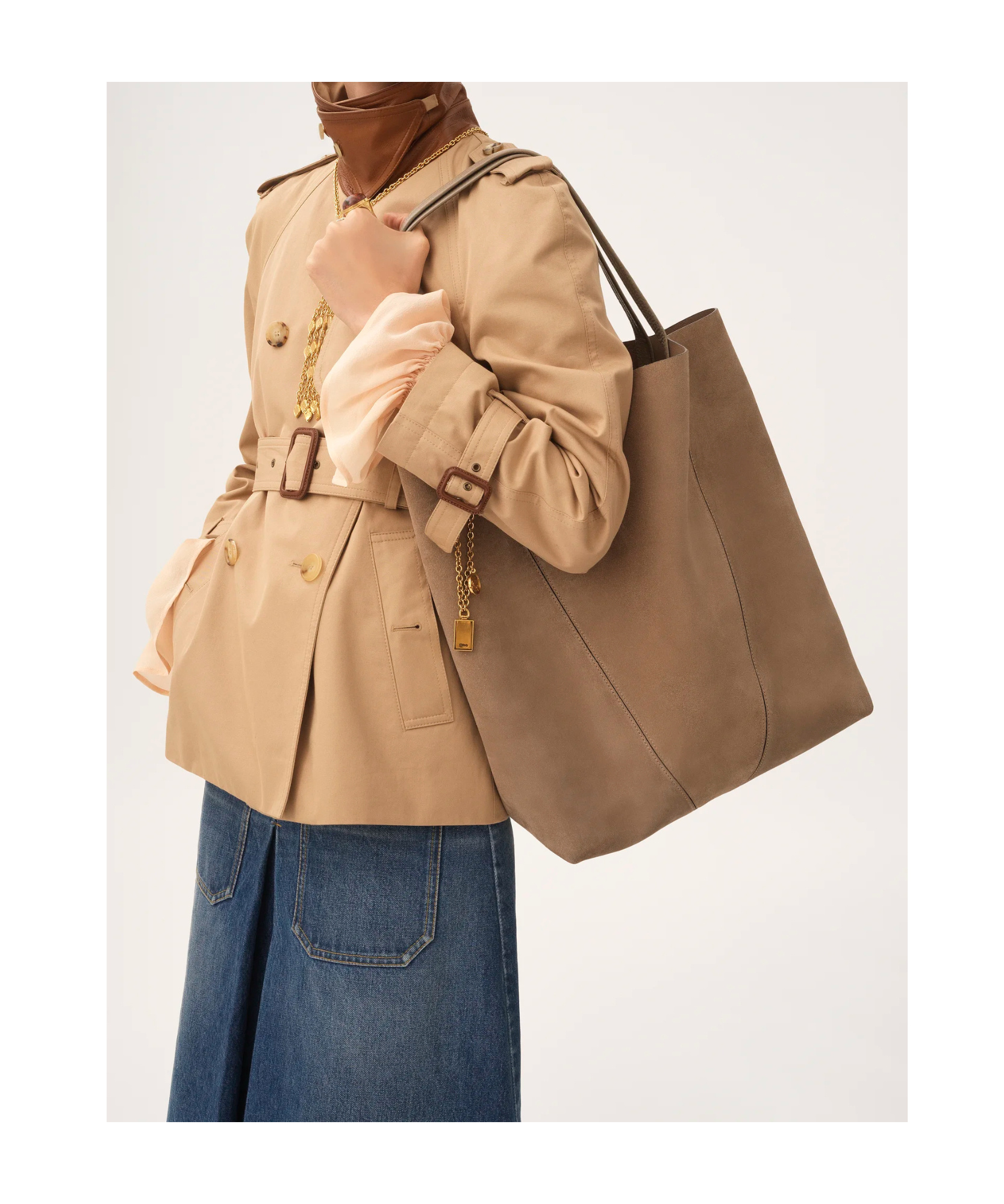 Chloé Large Double-handle Shoulder Bag In Brown
