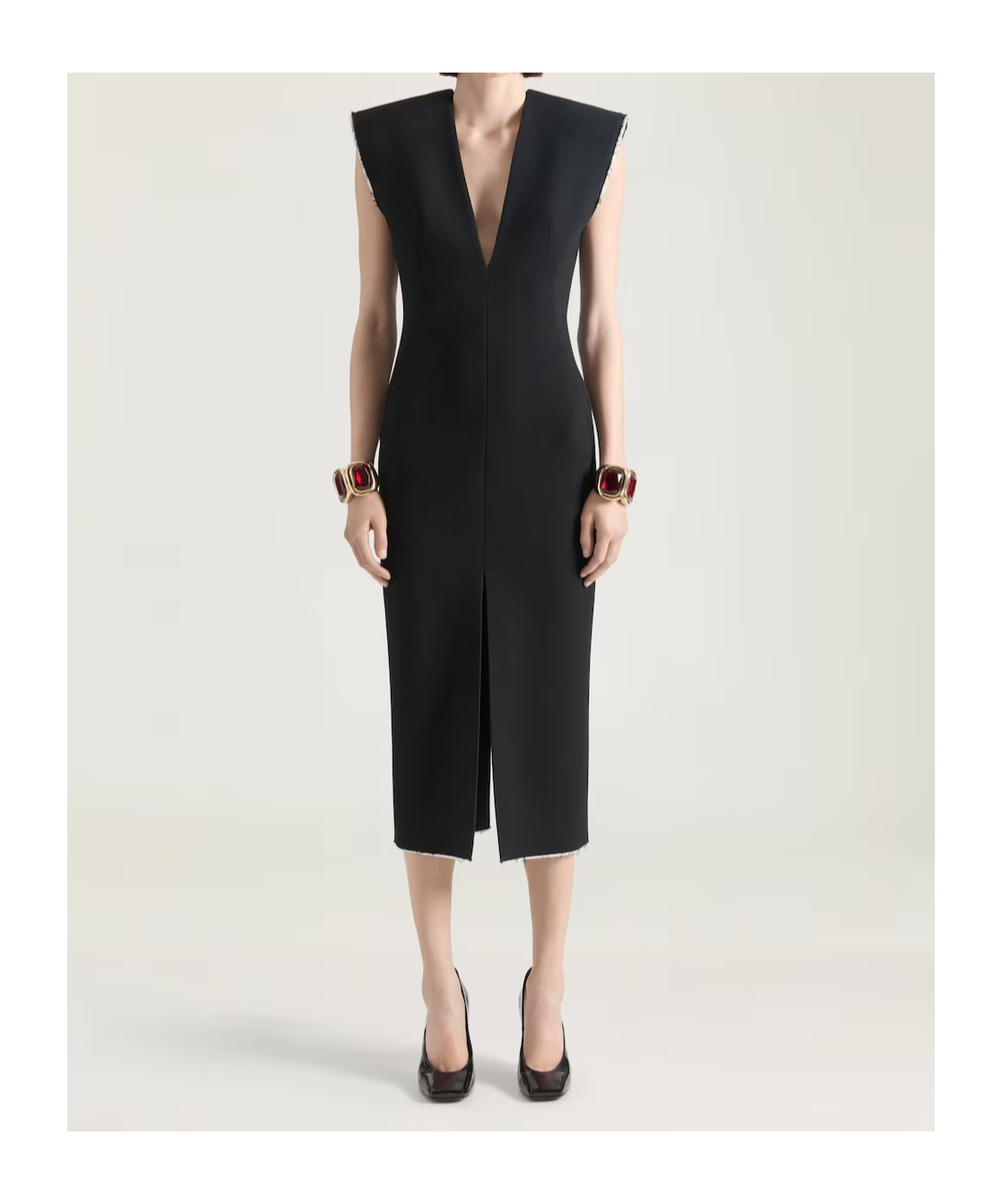 Givenchy Wool V-neck Pencil Skirt In Black