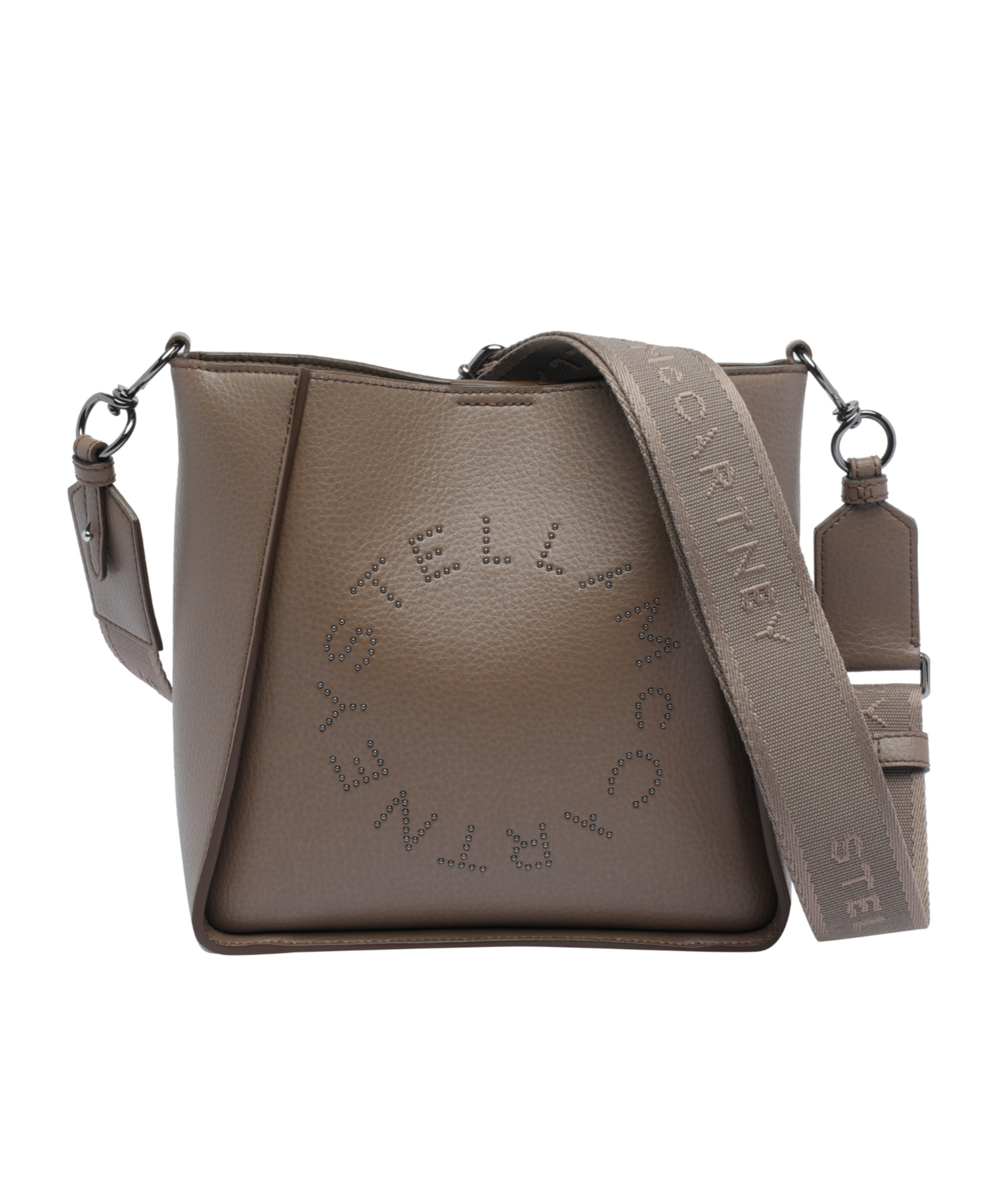 Stella Mccartney Adjustable Strap Crossbody Bag Logo In Brown
