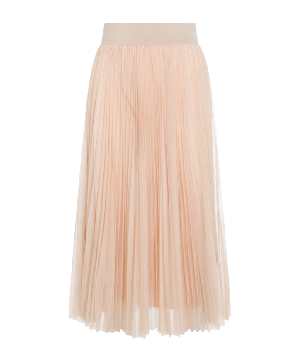 Fabiana Filippi Pleated Tulle A-line Midi Skirt In Neutral