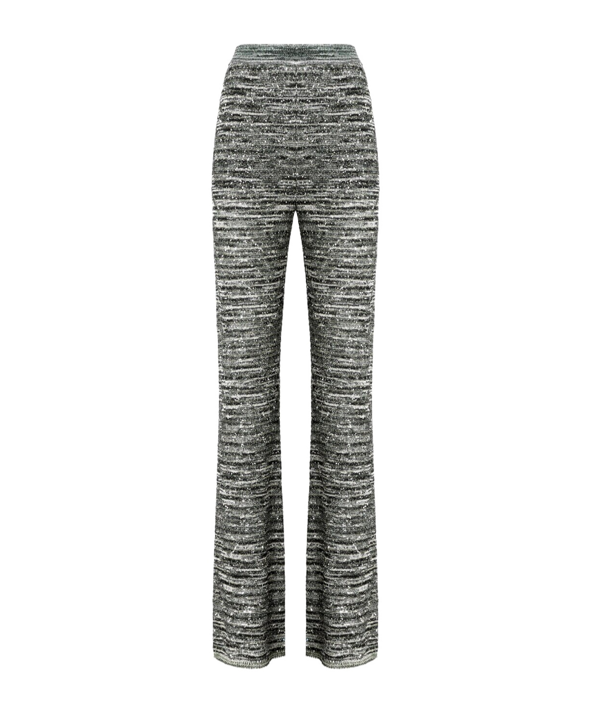 Shop Missoni Sequin-embellished Flared Trousers In Gray