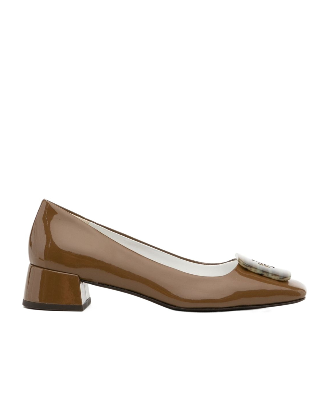 Tory Burch Square Toe Low-heeled Shoes In Brown
