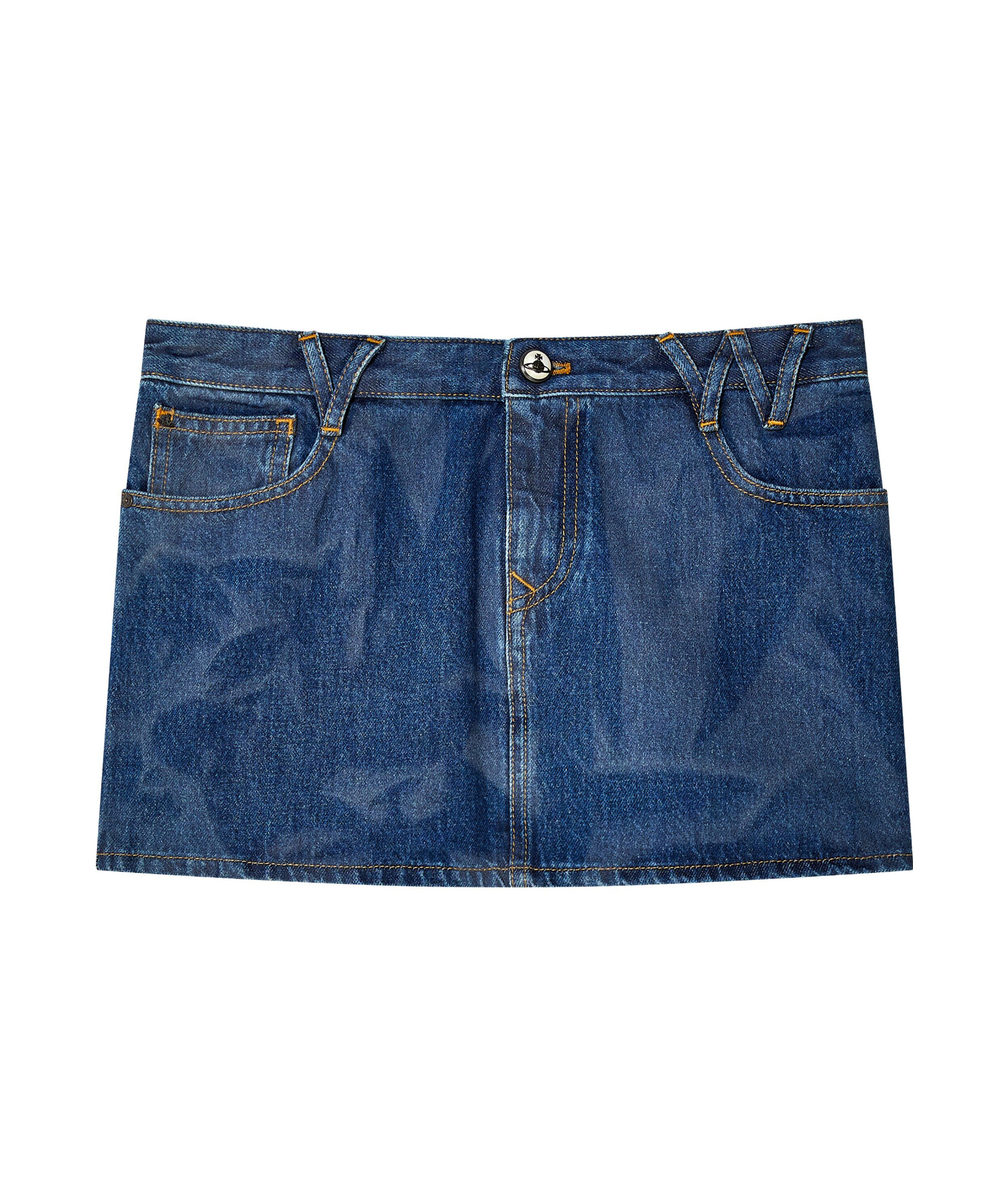 Vivienne Westwood Blue Foam Denim Miniskirt In Blue