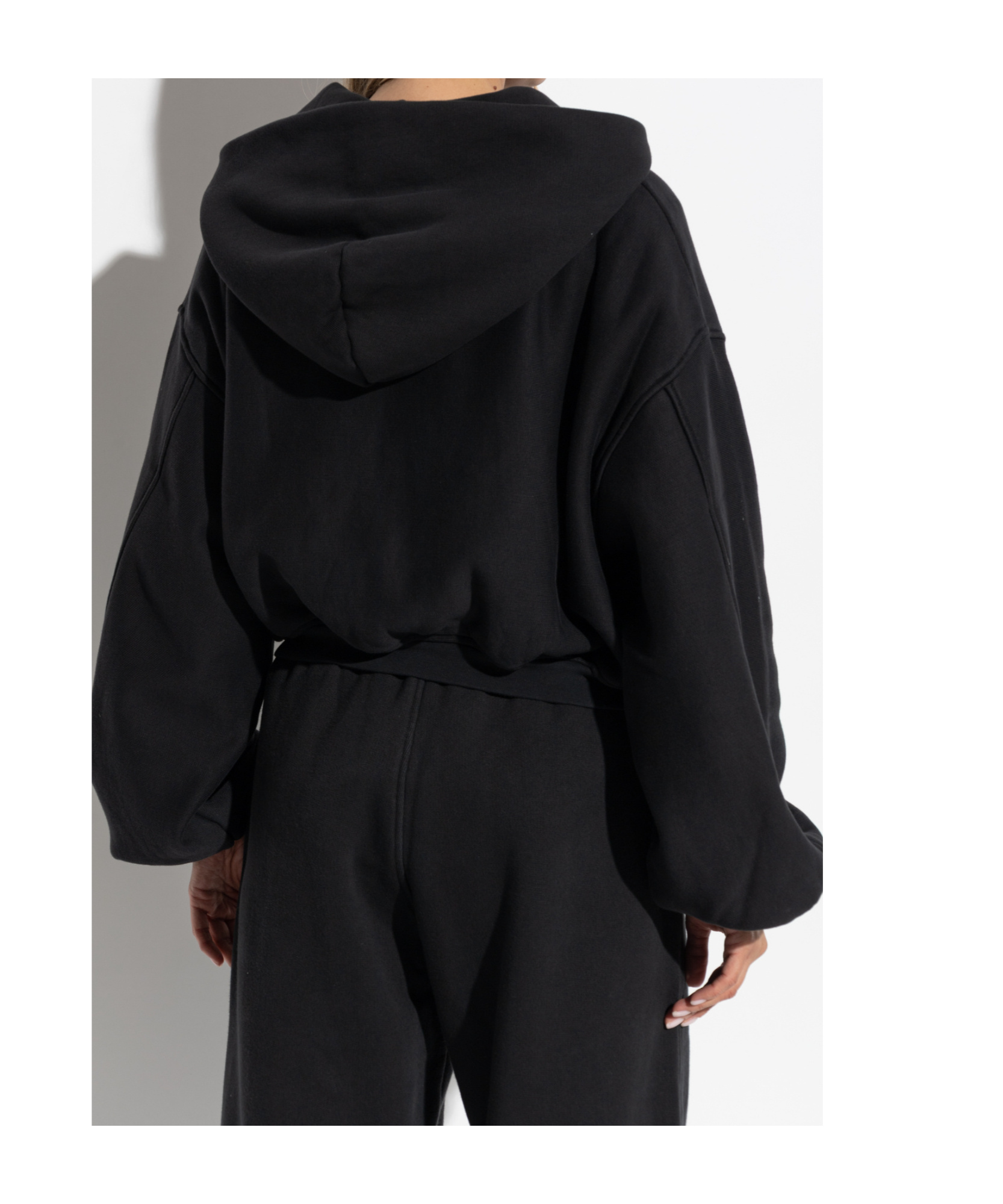 Alexander Wang Long-sleeved Hooded Sweatshirt In Black