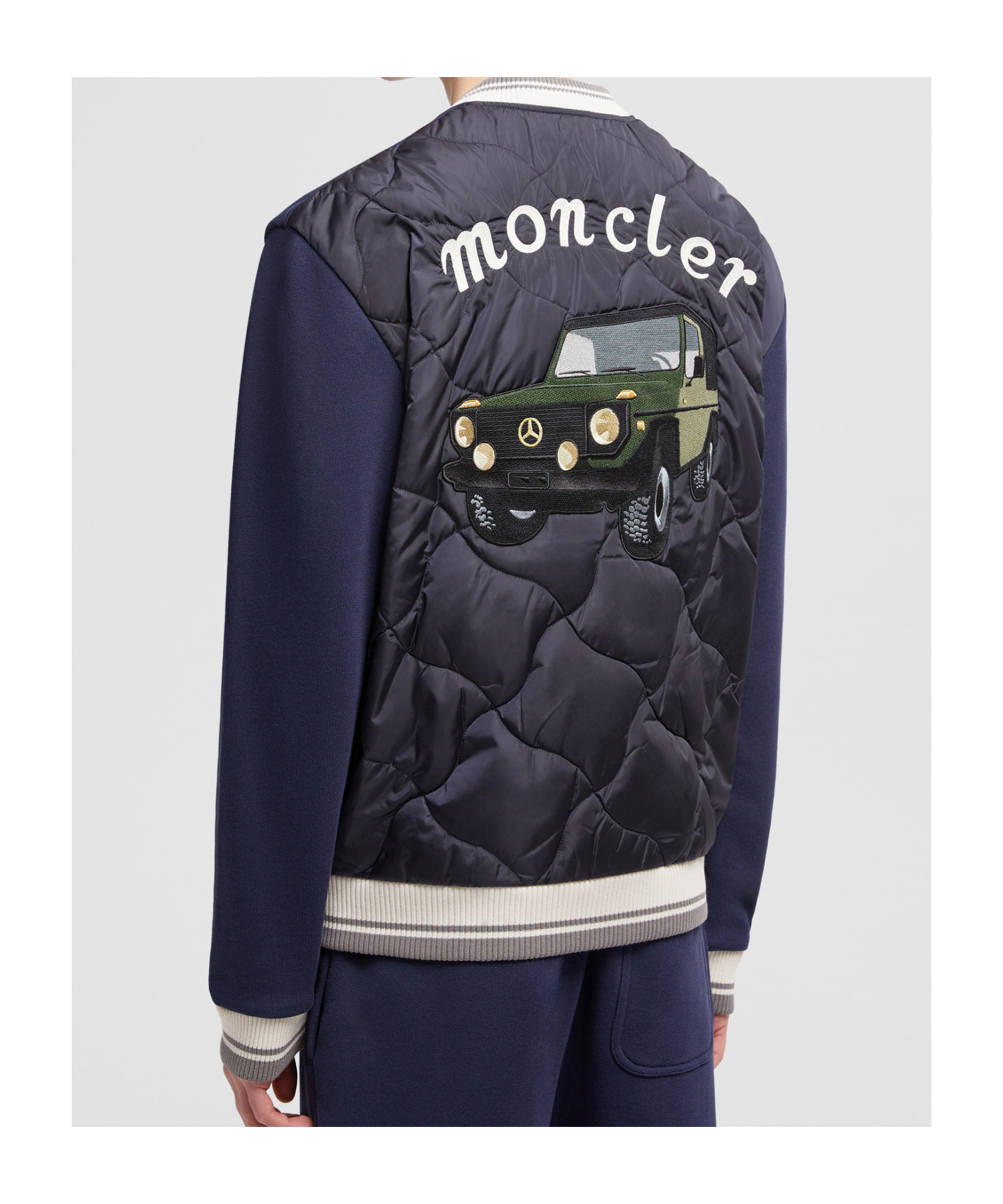 Moncler Sweat En Coton Matelassé X Mercedes-benz By Nigo In Blue Coral
