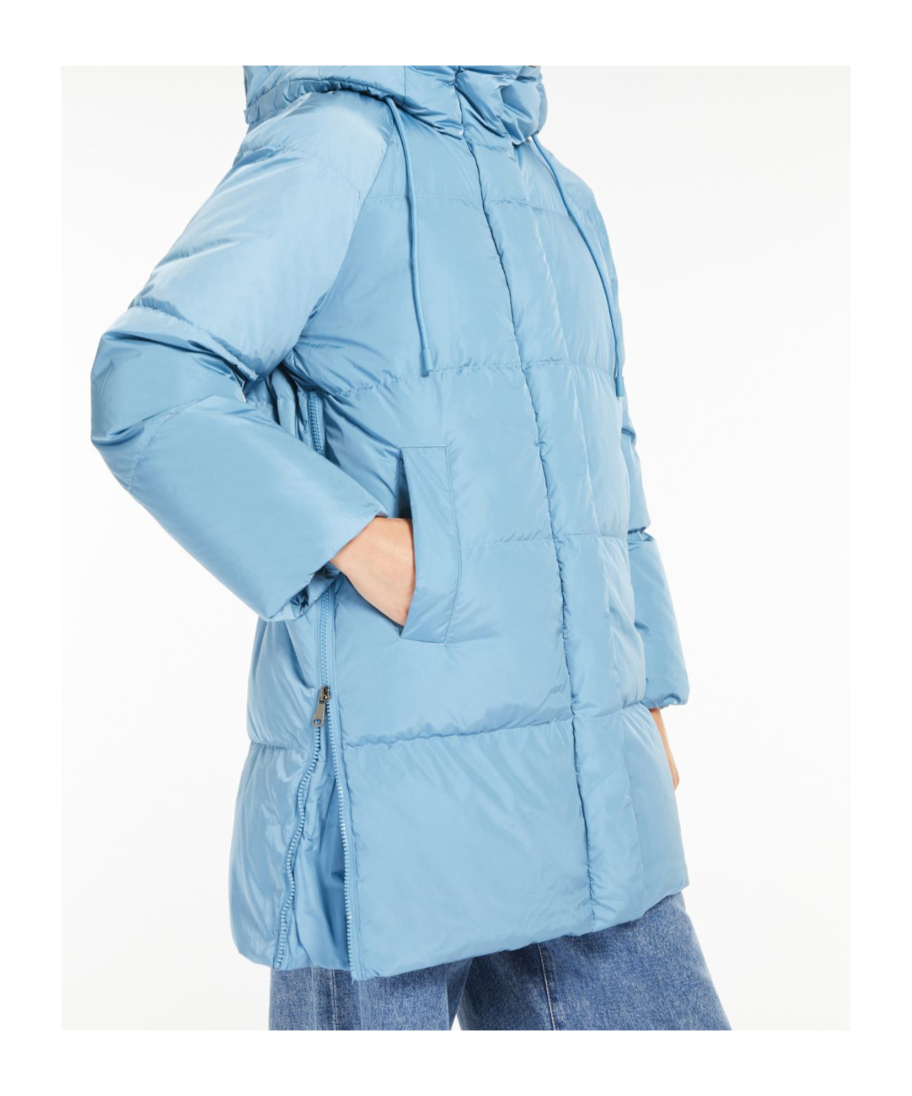 Weekend Max Mara Long-sleeved Down Jacket In Blue