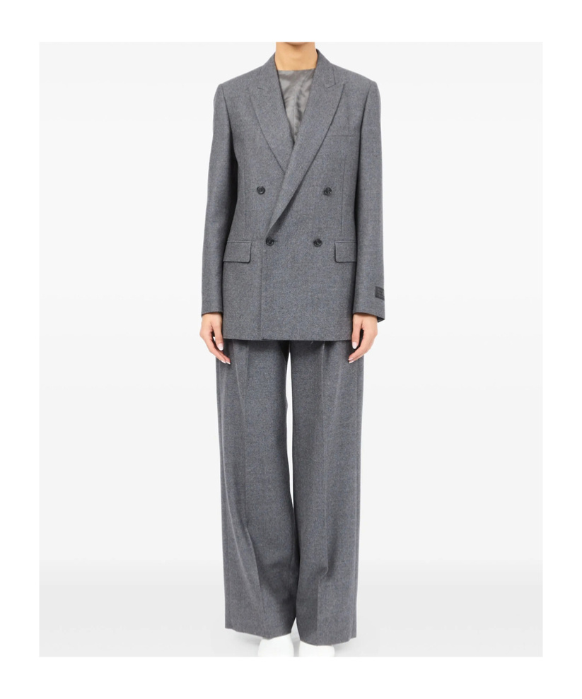 Mm6 Maison Margiela Mm6 By Maison Margiela Double-breasted Medium Grey Jacket With Elegant Tailoring