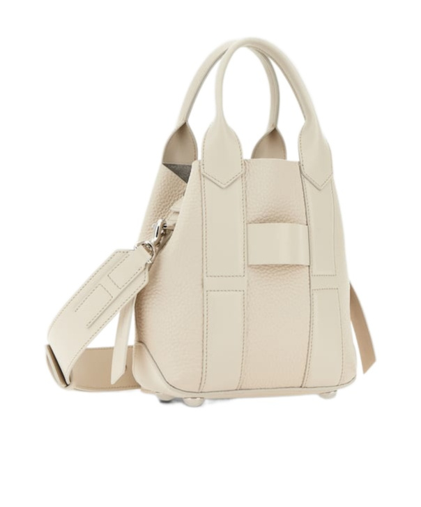 Shop Hogan Script Leather Tote Bag In Nude