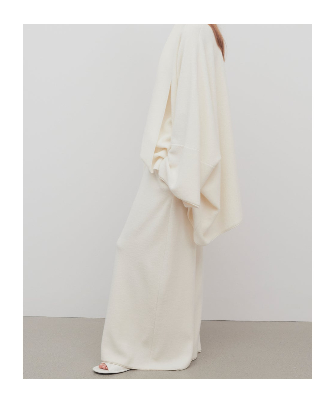 The Row Geordie Cashmere Towelling Wide-leg Pull-on Pants In White