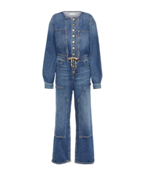 Ulla Johnson Stevie Wide-leg Denim Jumpsuit In Blue