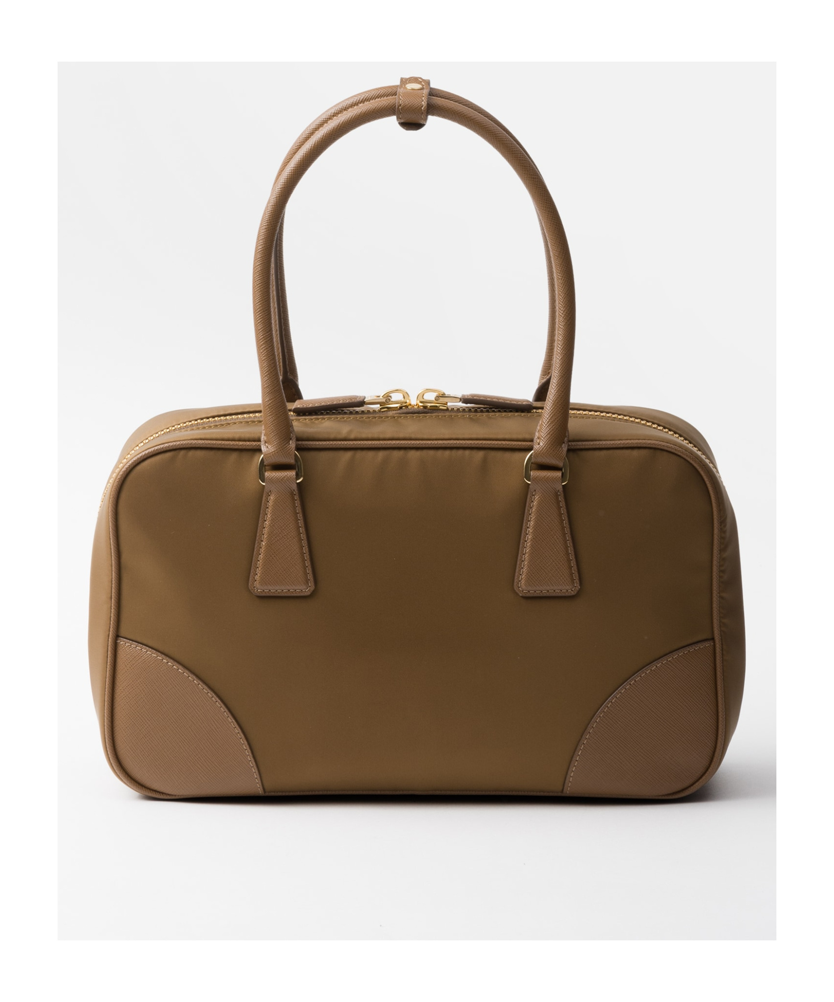 Prada Re-edition 1978 Large Re-nylon And Saffiano Leather Two-handle Bag In Brown