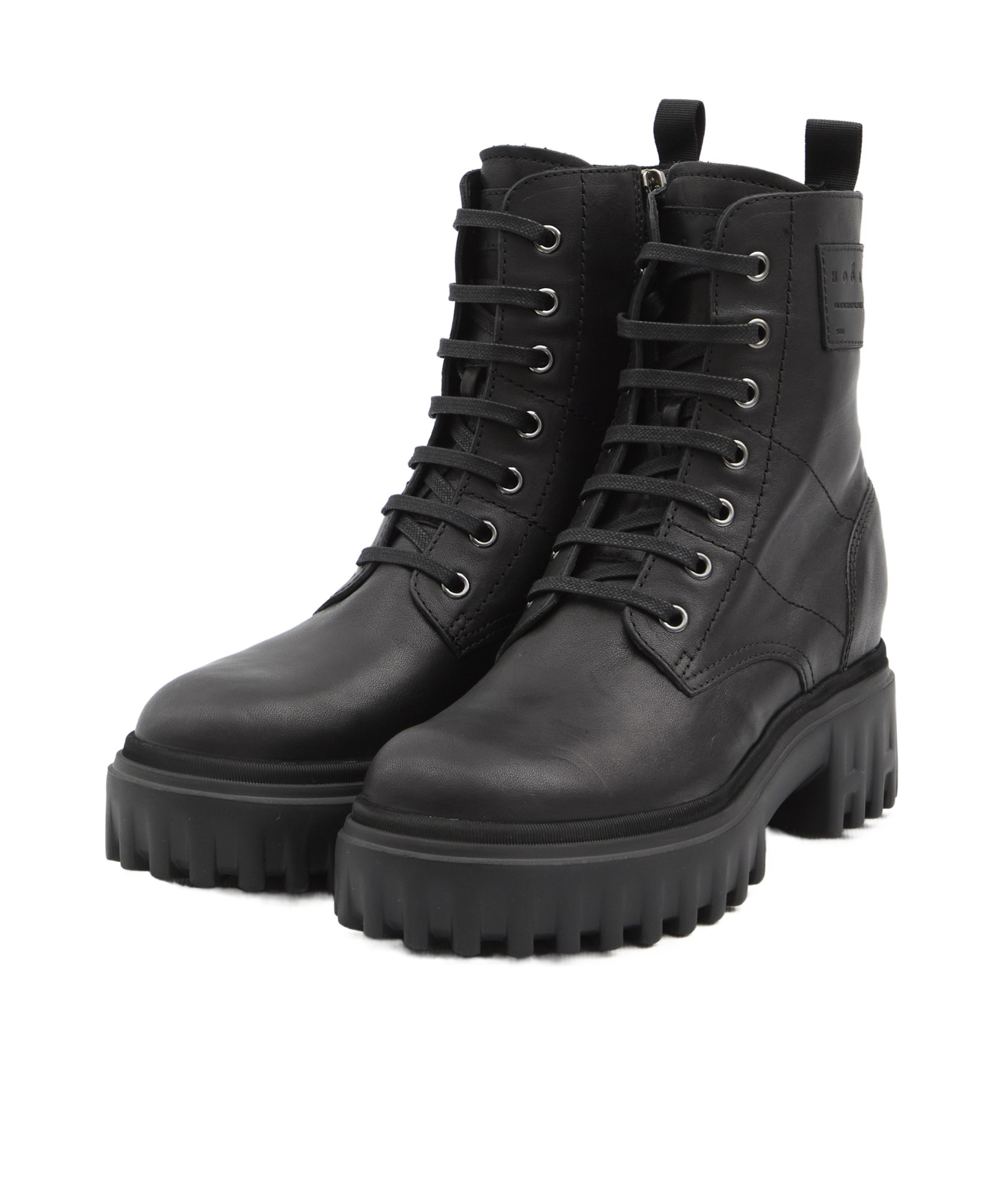 Hogan 20mm Lace-up Platform Boots In Black