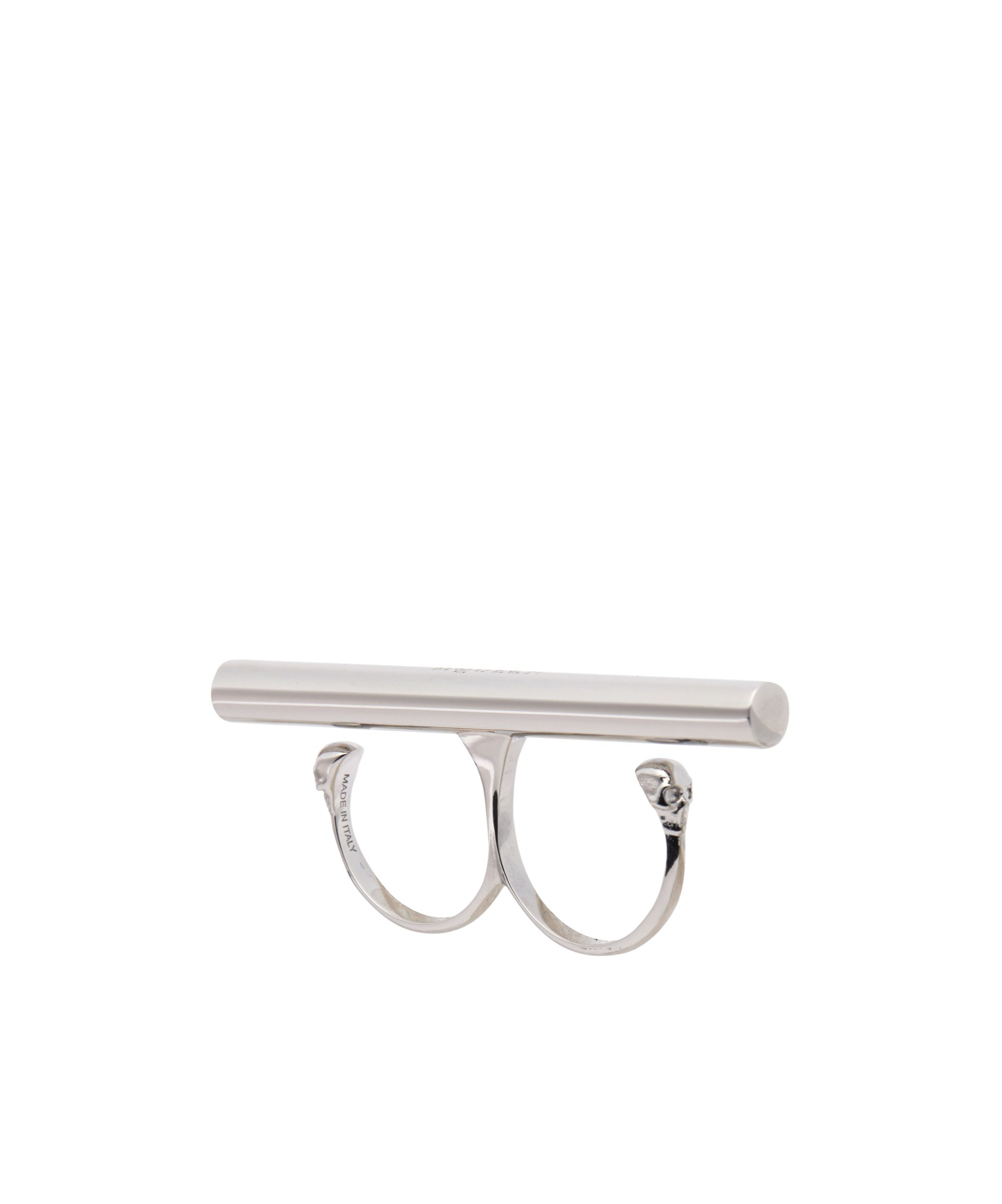 Alexander Mcqueen Cross-bar Ring In Silver