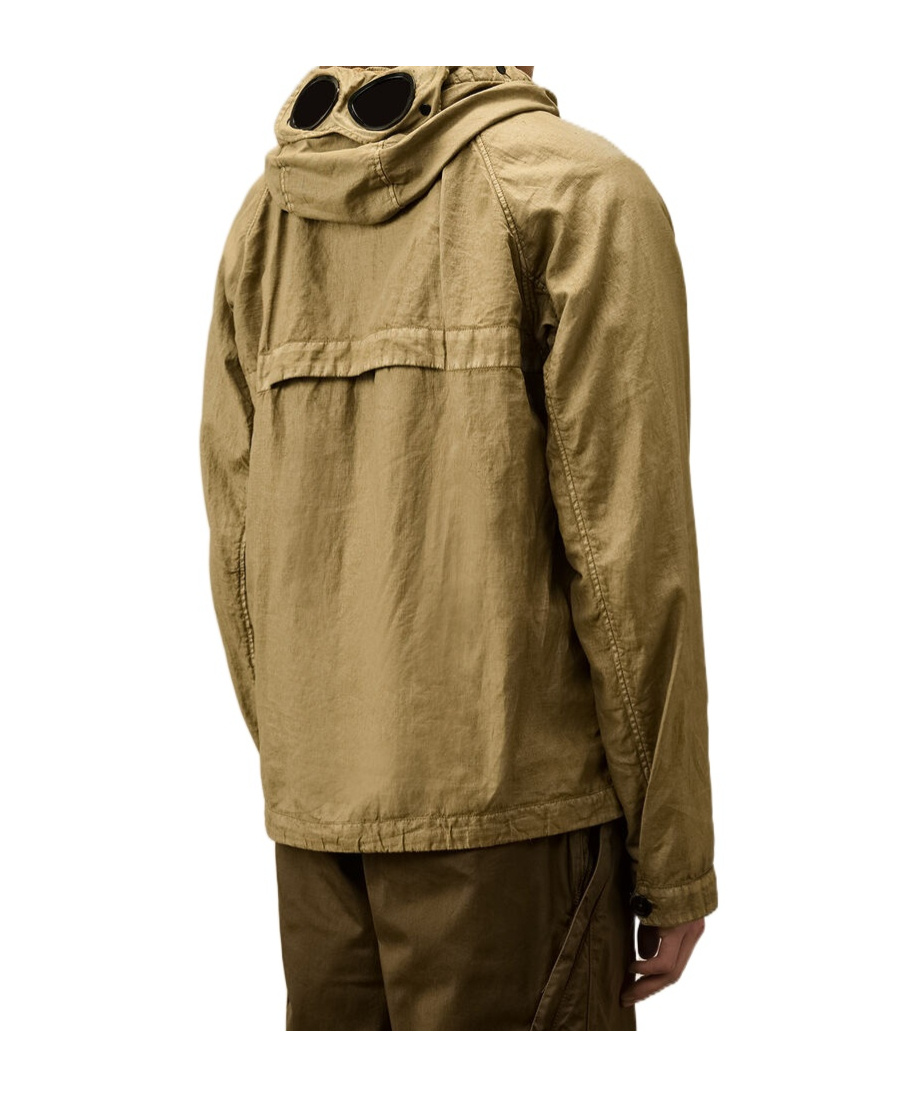 C.p. Company Men S Lino Wax Goggle Jacket Tree House In Brown