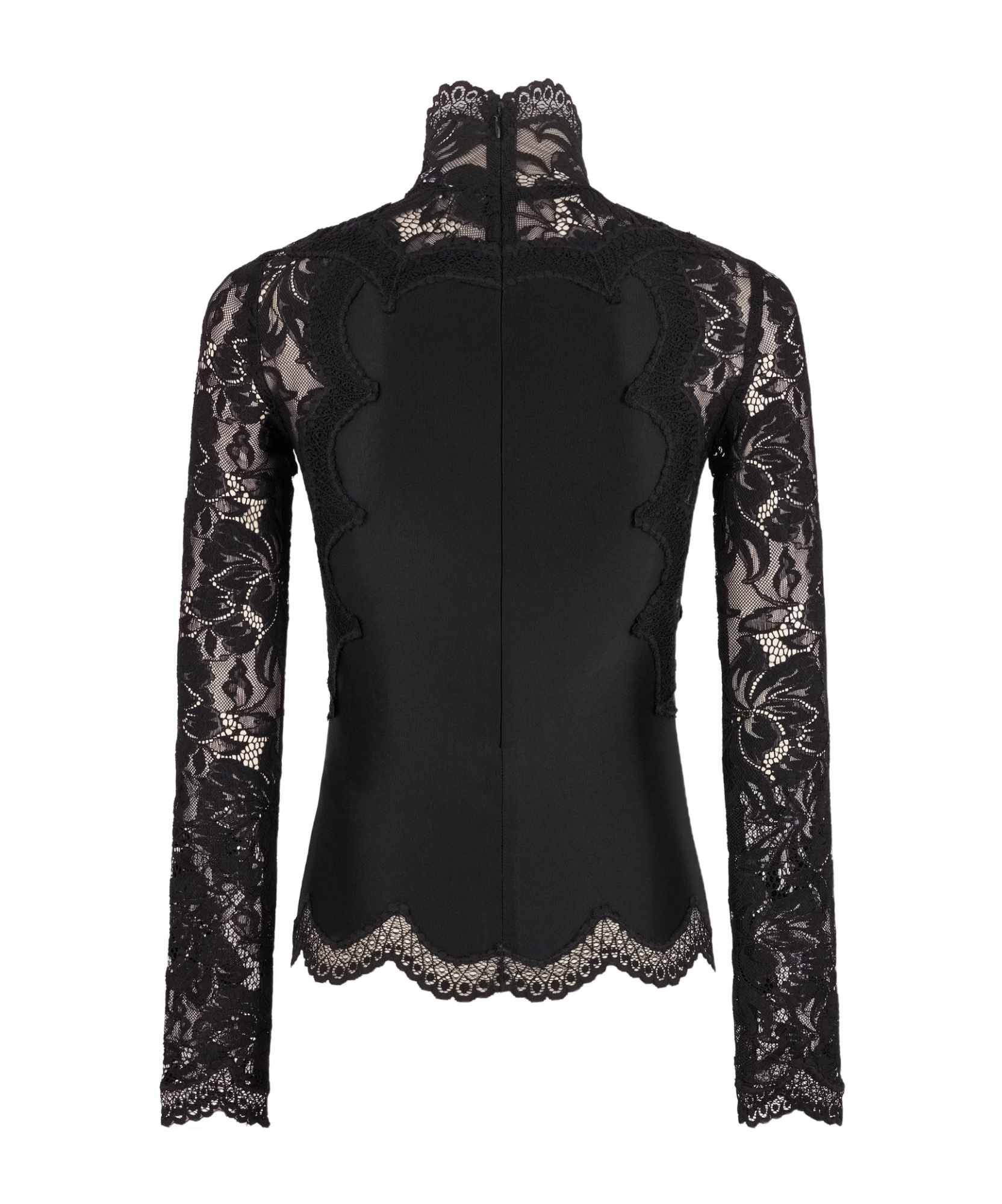 Shop Rabanne Long-sleeve Lace Top In Black