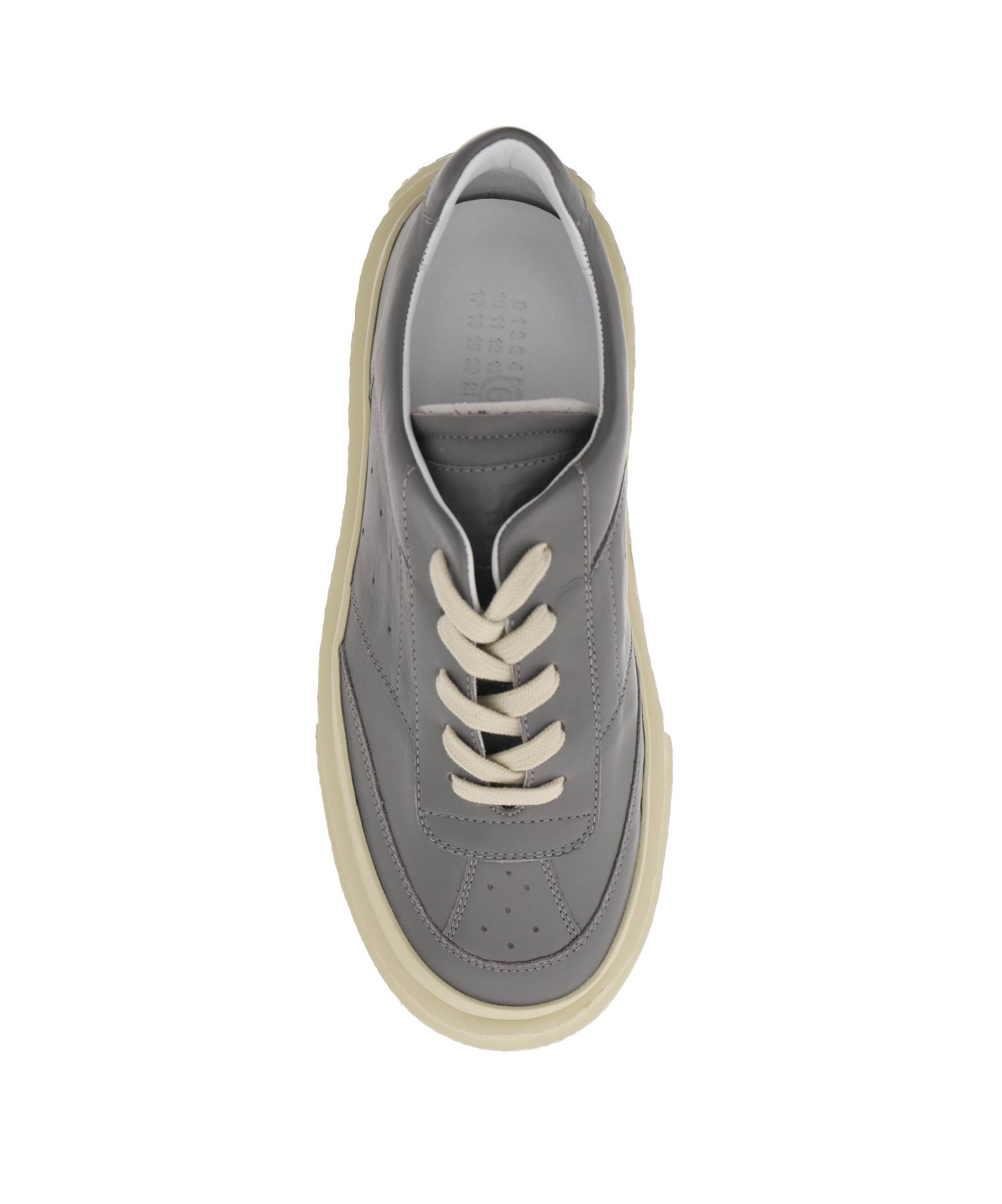 Shop Mm6 Maison Margiela Gambetta Leather Sneakers In Gray