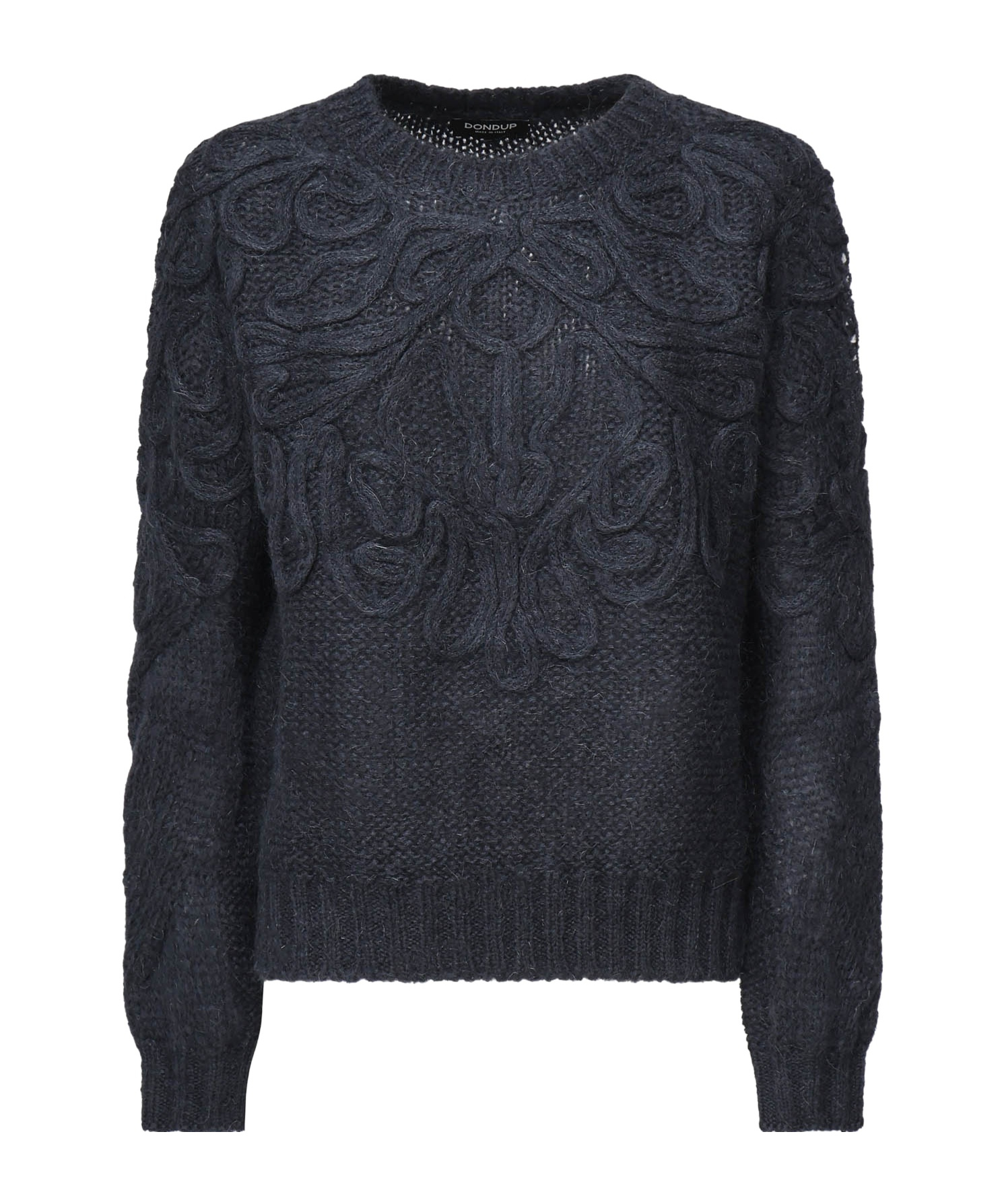 Dondup Patterned Knitted Sweater In Black