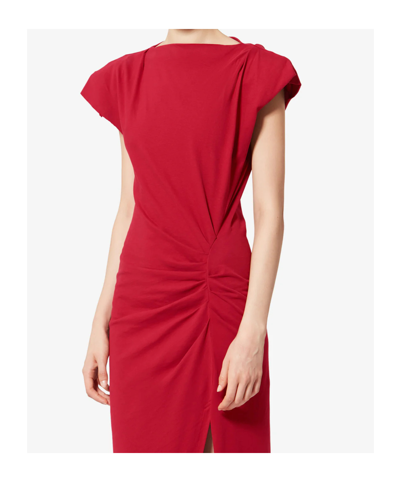 Isabel Marant Étoile Nadela Draped Slit Maxi Dress In Red