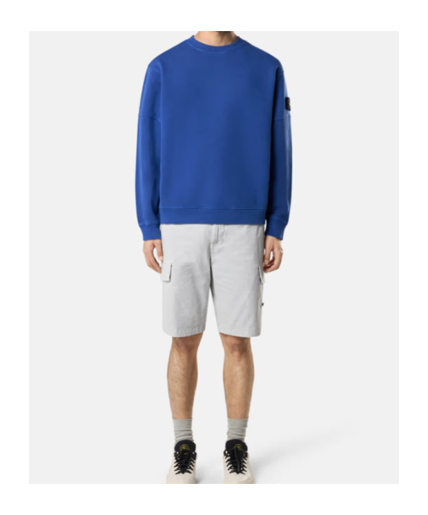 Stone Island Extra-size Round-neck Sweatshirt In Blue