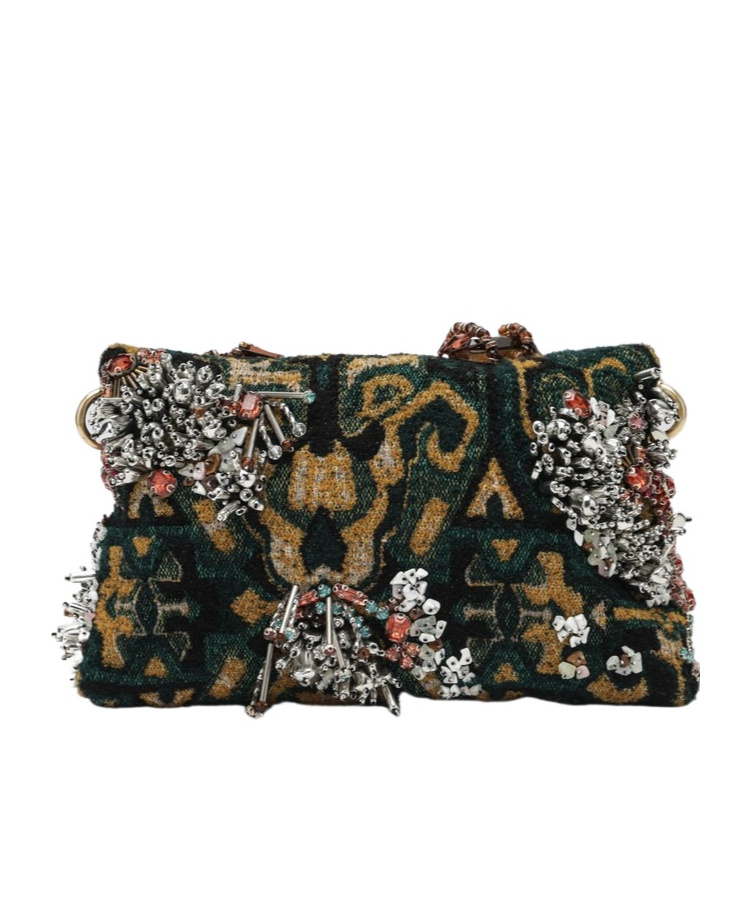 Dries Van Noten Textured Clutch Bag Featuring Fold-over Flap In Black