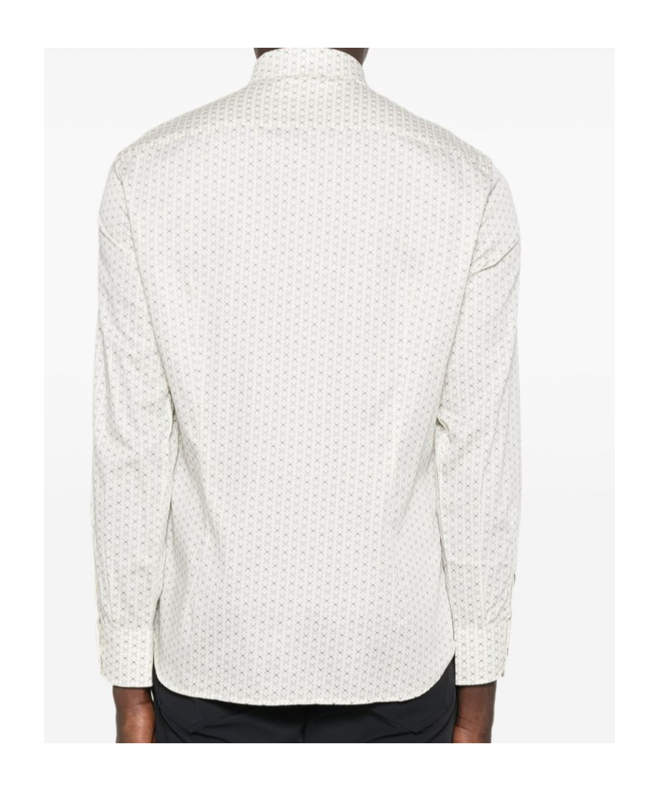 Emporio Armani Logo-print Long-sleeve Shirt In White