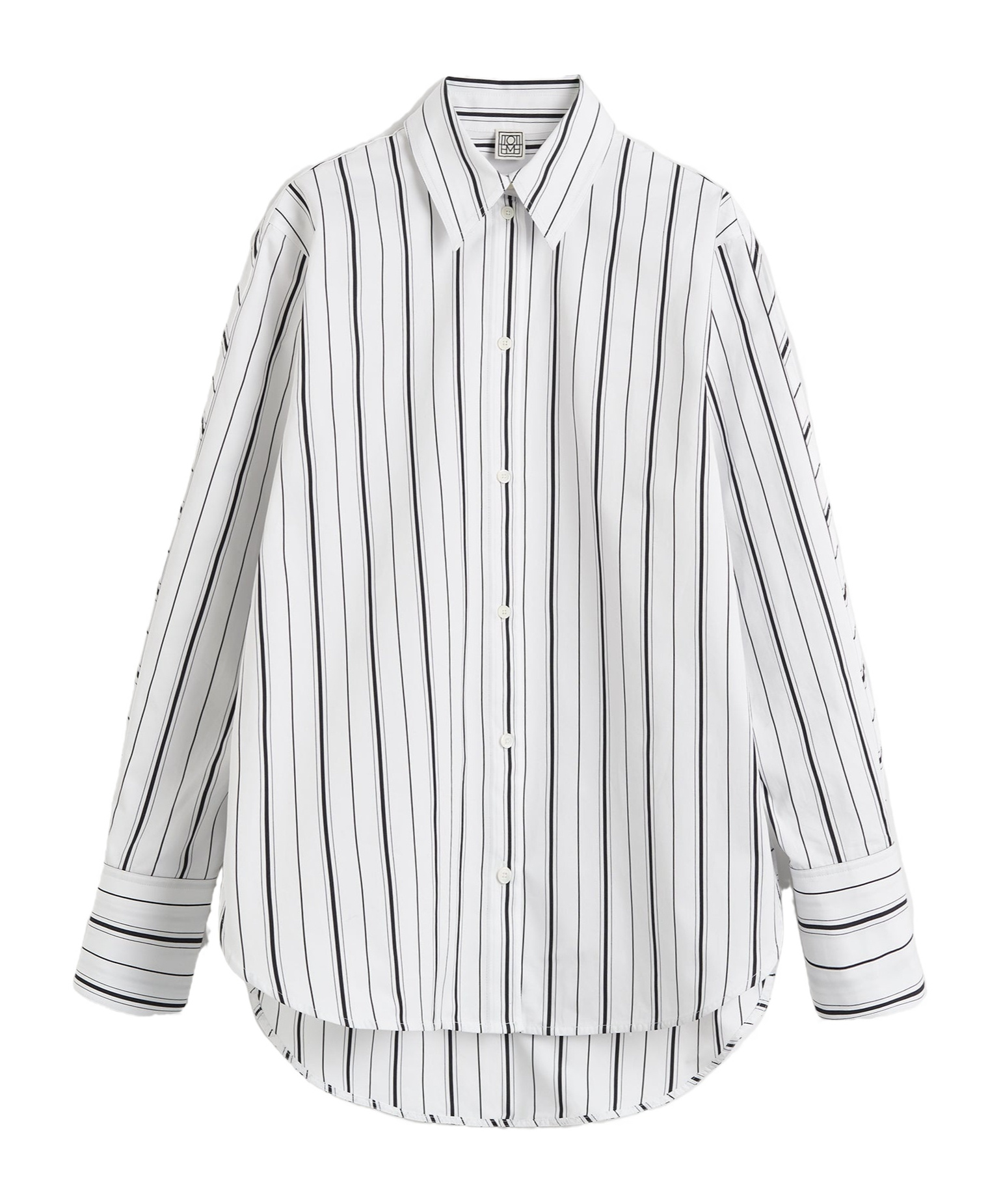 Totême Toteme Oversize Stripe Organic Cotton Poplin Button-up Shirt In White