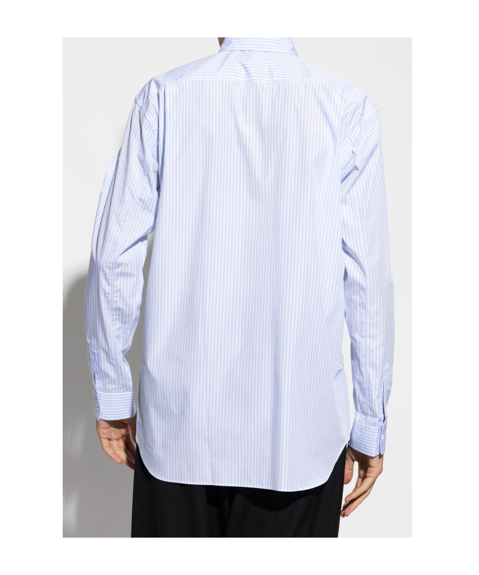 Comme Des Garçons Striped Shirt In Blue