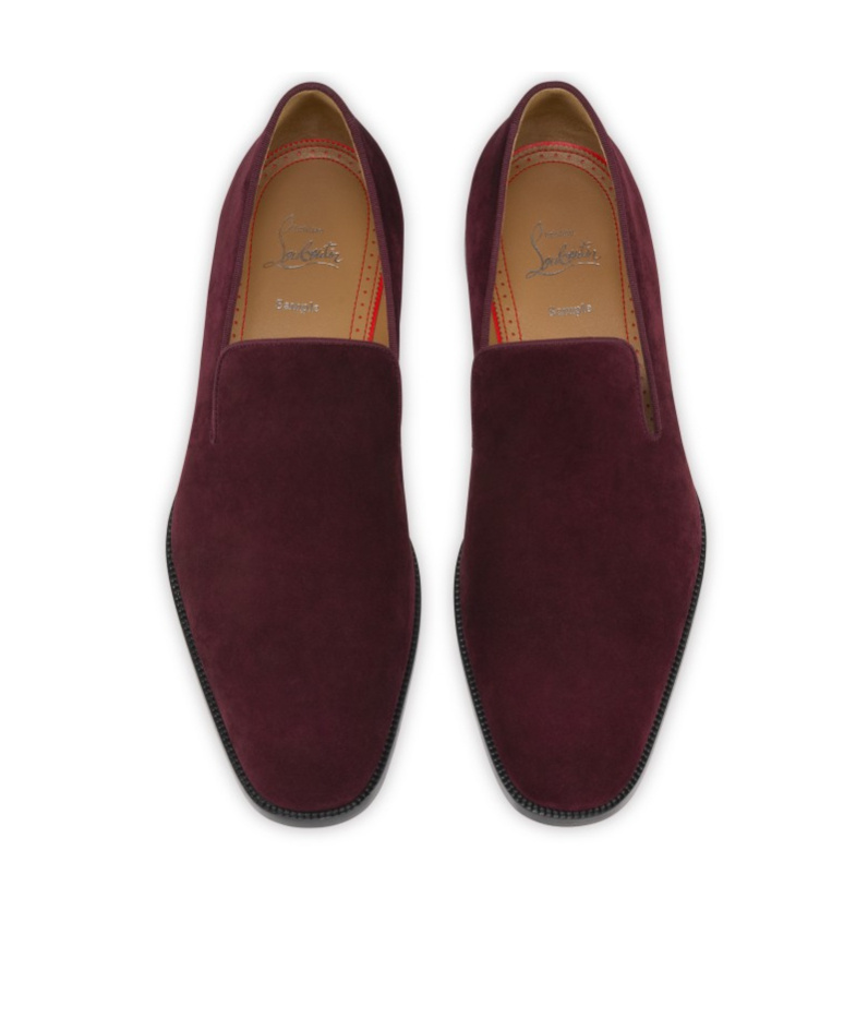 Christian Louboutin Danny Flex Loafers - Veau Velours - Amara - Men In Burgundy