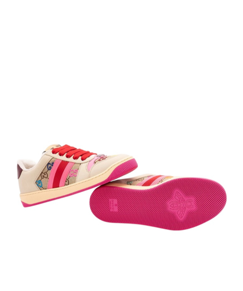 Gucci Screener Trainer In Gg Fabric And Multicolour Details Women In Multi