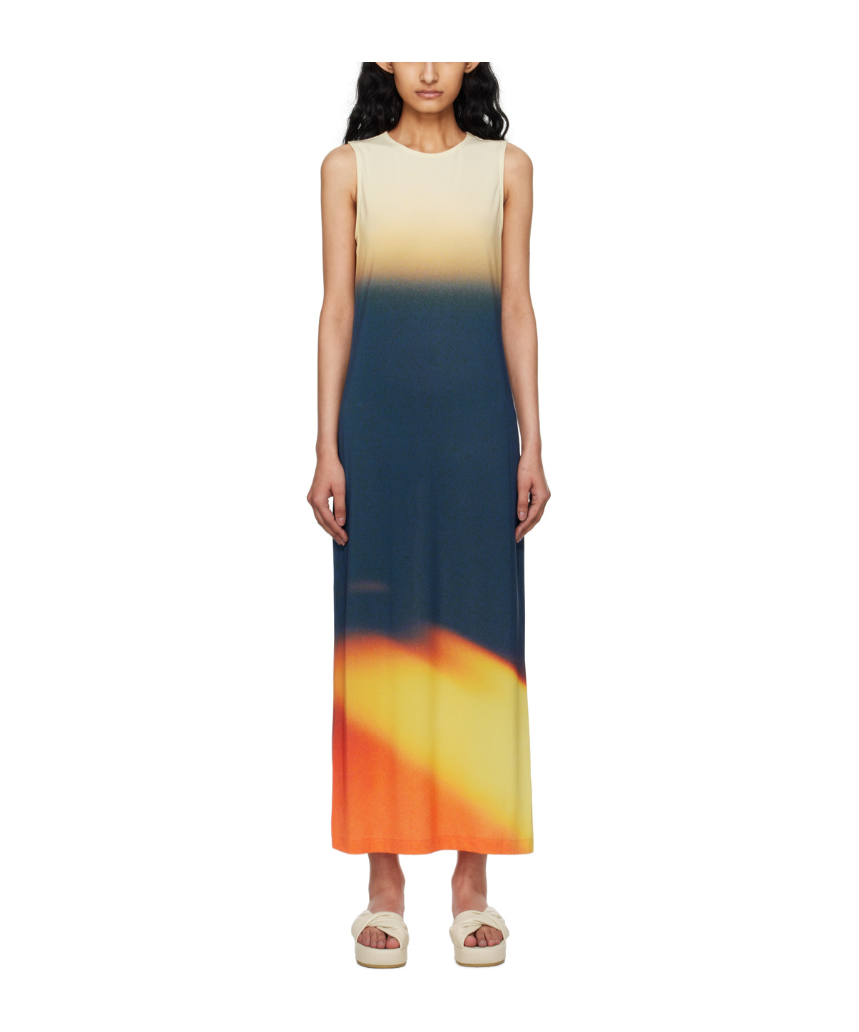 Issey Miyake Light Leak Round-neck Dress In Multicolor