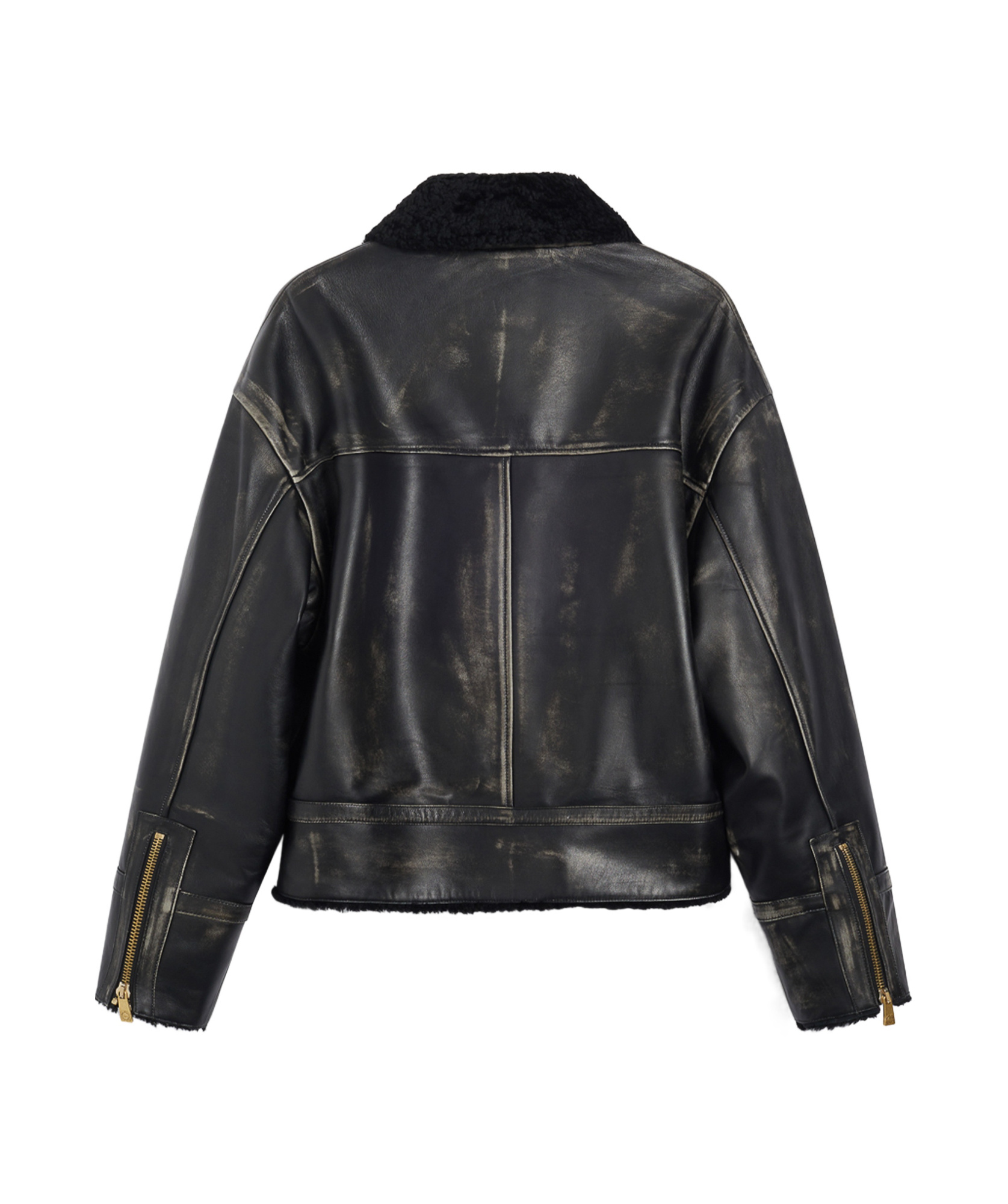Pence Shearling-collar Jacket In Black