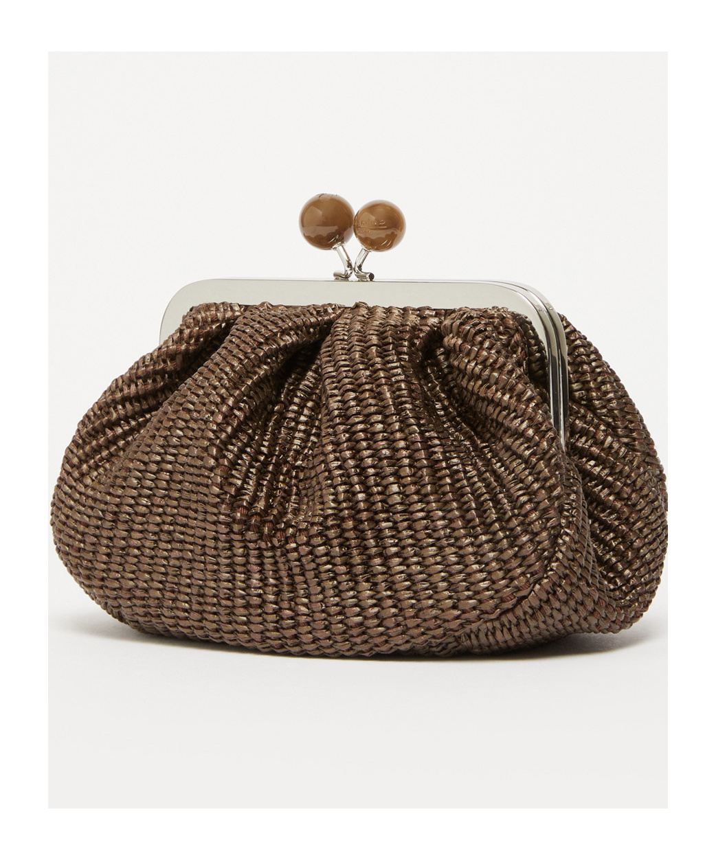 Weekend Max Mara Small Raffia-effect Pasticcino Bag In Brown