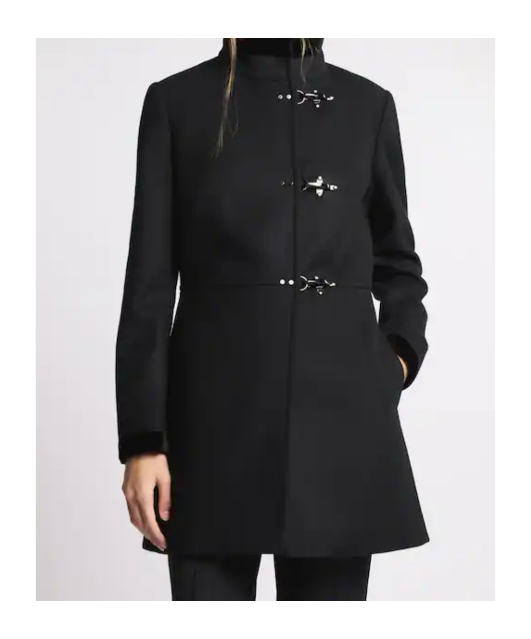Fay Virginia Coat In Wool Fabric In Black