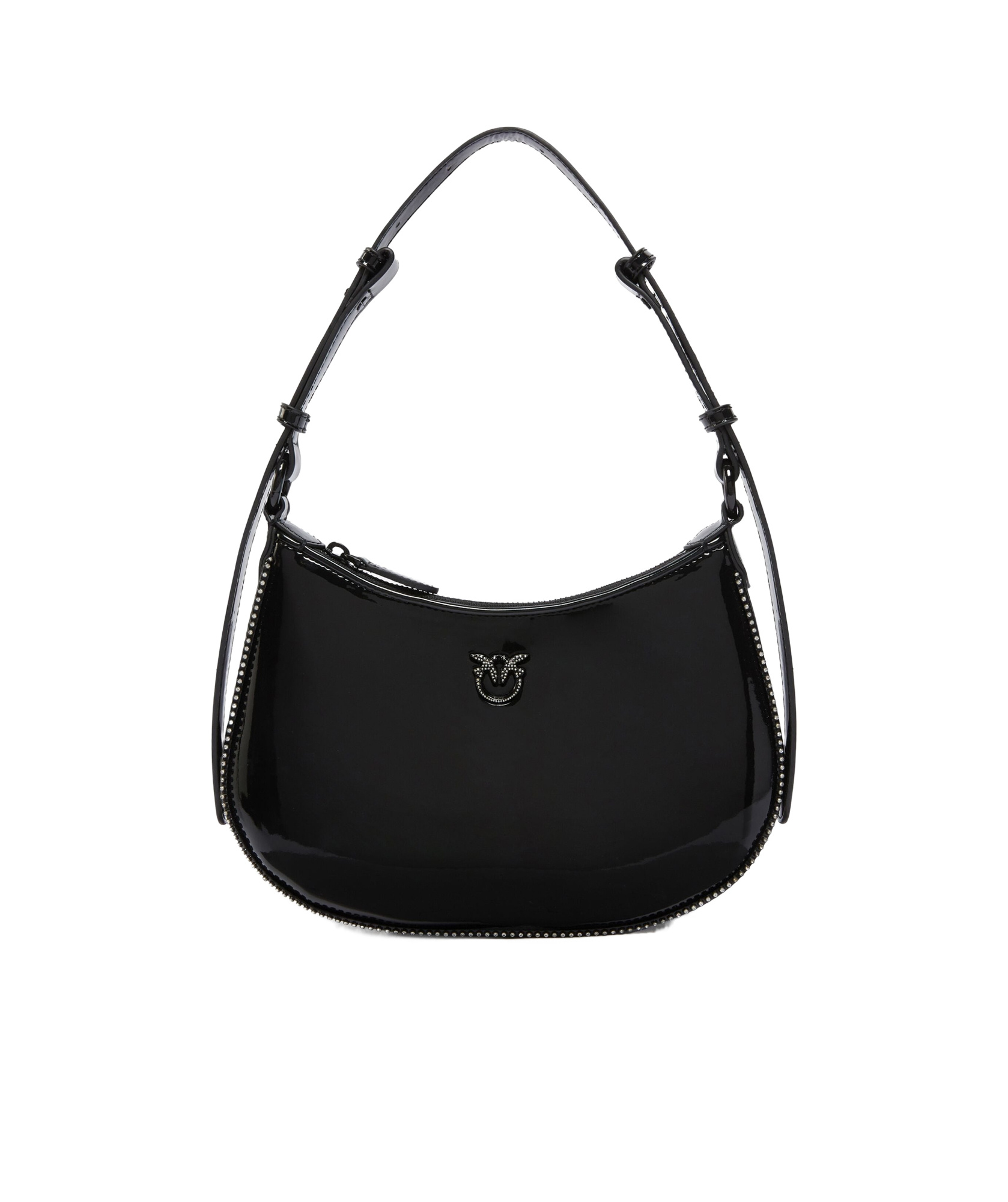 Pinko Zippered Shoulder Bag In Black