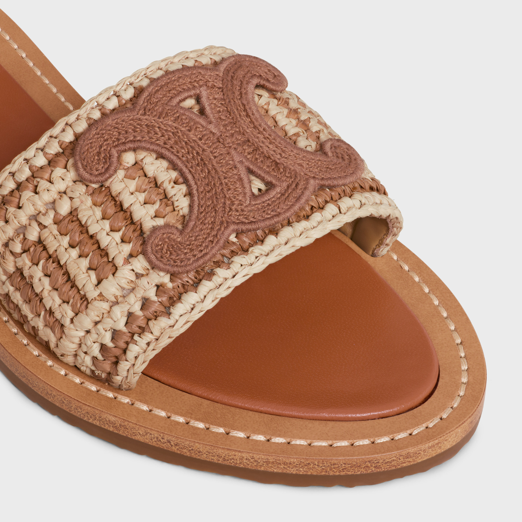 Celine Lympia Slippers In Brown