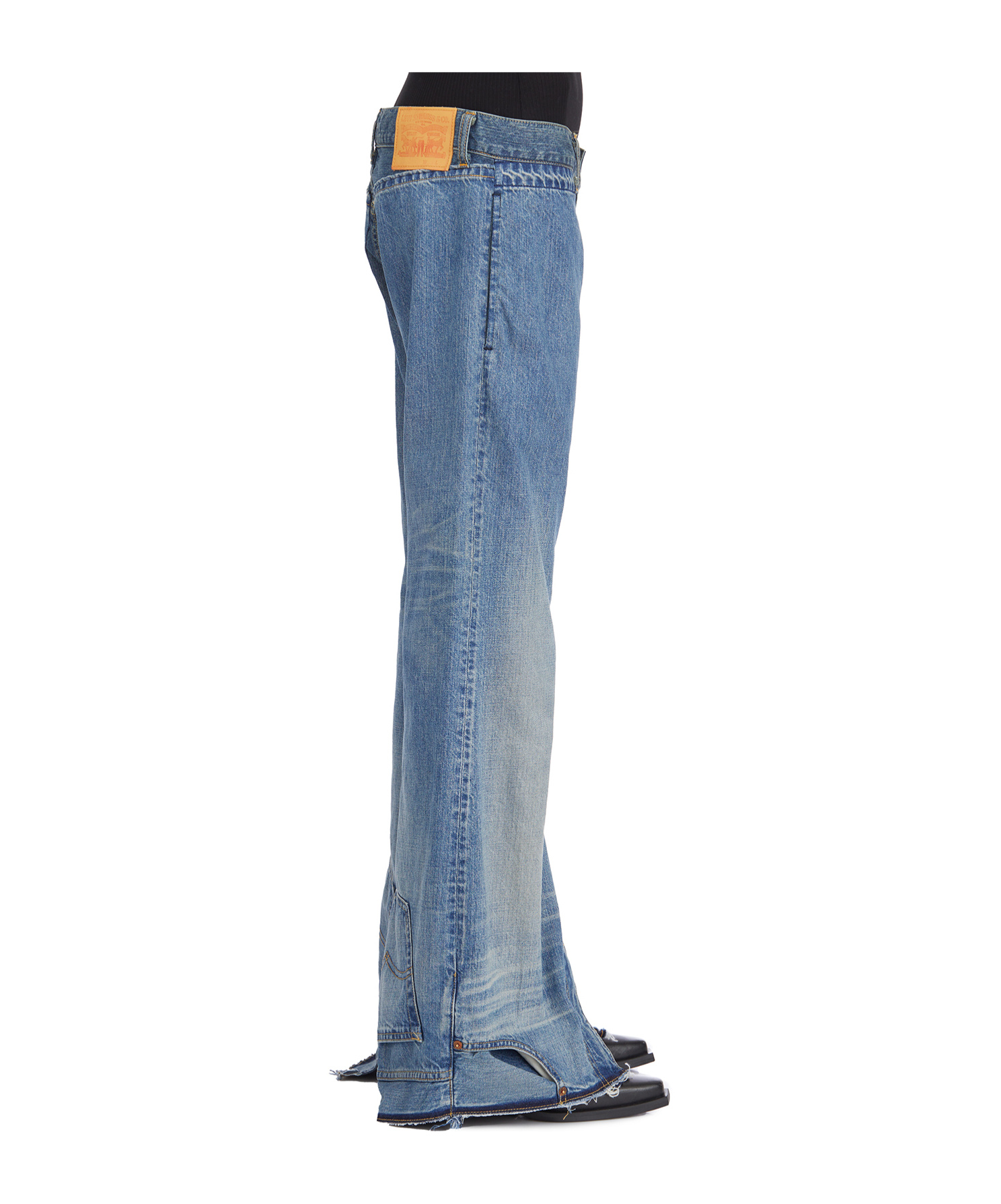 Junya Watanabe Upside Down Denim Pants In Blue