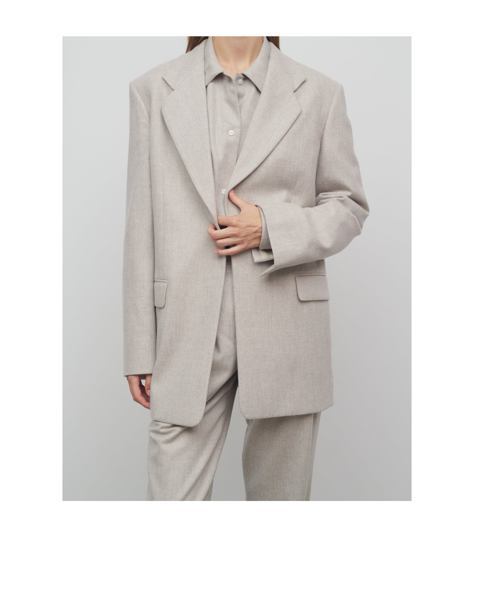 The Row Wool And Cashmere Suit Coat In Nude
