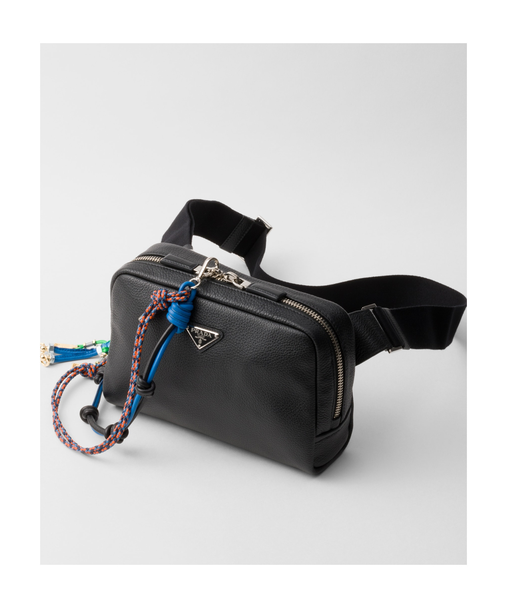Prada Logo Shoulder Bag In Black