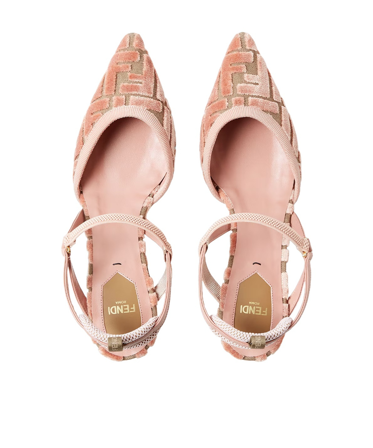 Fendi Medium-heeled Slingbacks In Pink Ff Fabric In Pink