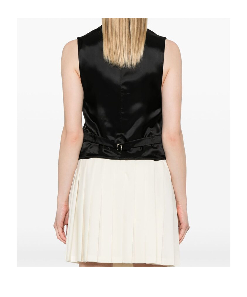 Miu Miu Pinstriped Waistcoat In Black
