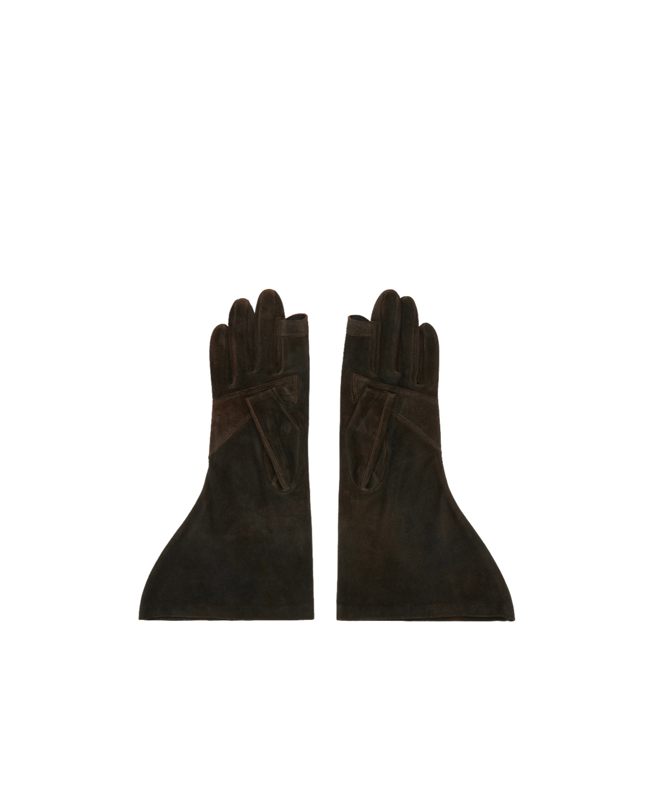 Rick Owens Indigo Concordians Gleam Gloves In Brown