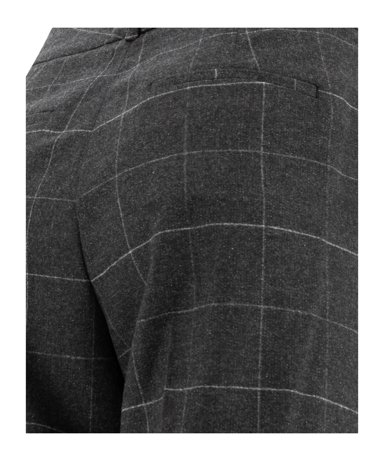 Peserico Check Pattern Wool And Cashmere Trousers In Black